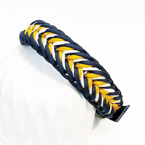 Winifred Dog Collar - Navy Yellow