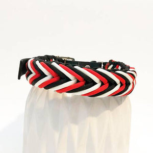 Winifred Dog Collar - Small Red White Black