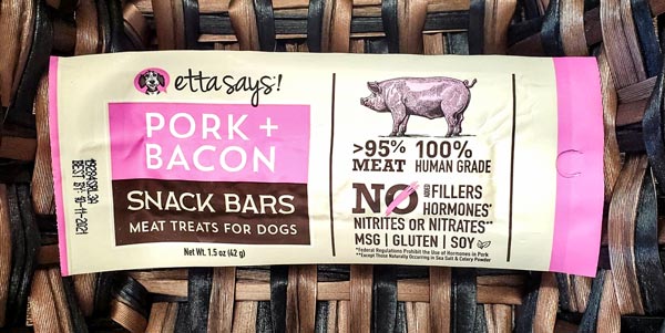 Etta Says -  Meat Bar Pork Bacon Dog Treat