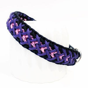 Winifred Dog Collar - Purple Pink Cross