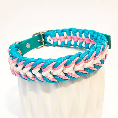 Winifred Dog Collar - Small Pink Blue